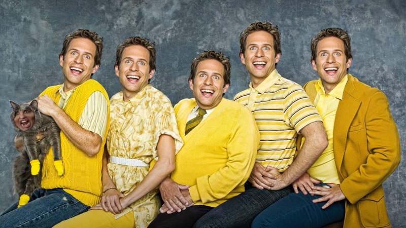 Glenn Howerton, 1080P, happiness, emotion, group, portrait, mature men, young men, arm around, people, positive emotion, young adult, men, group of people