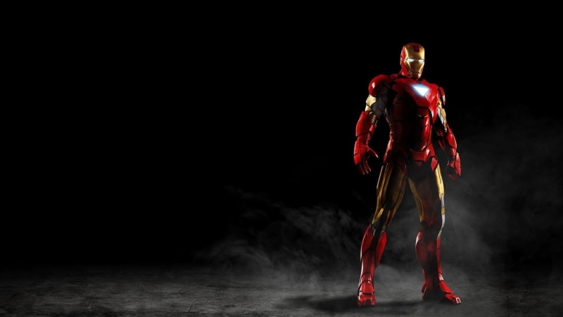 adult, human limb, dark, masculinity, standing, digital, athlete, black background, Iron Man, 1080P, iron, clothing, indoors, front view, one person, sportsman