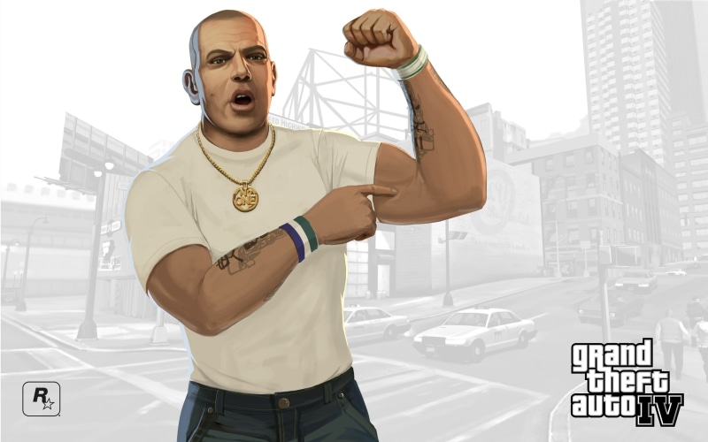Gta 4, Muscles, emotion, Show off, young men, adult, indoors, Brucie kibbutz, Athlete, holding, city, men, technology, front view, 2K, males, young adult