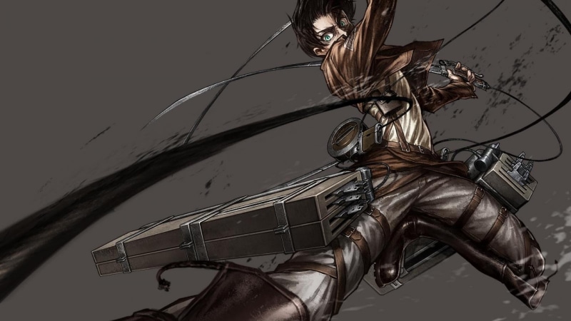 day, rope, mode of transportation, nature, anime, sky, animated, cable, plant, anime boys, clear sky, low angle view, land vehicle, black, Shingeki no Kyojin