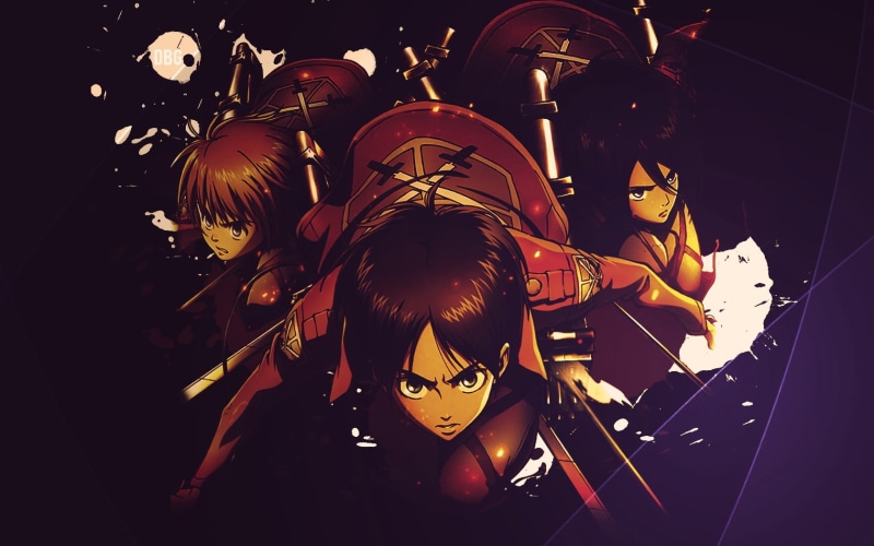 Eren Jeager, creativity, 720P, sky, Shingeki no Kyojin, decoration, representation, indoors, anime, lighting equipment, fashion, Mikasa Ackerman, art and craft