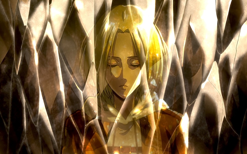 indoors, 1080P, spirituality, statue, place of worship, idol, craft, Crystal, male likeness, gold colored, no people, Annie Leonhart, Attack On Titan