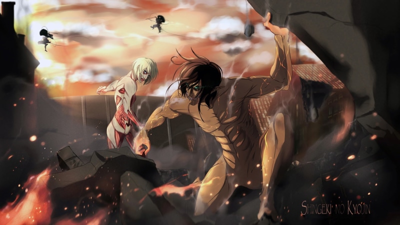Eren Yeager, graphic, people, enjoyment, Attack On Titan, event, adult, women, togetherness, arts culture and entertainment, 1080P, night, titan