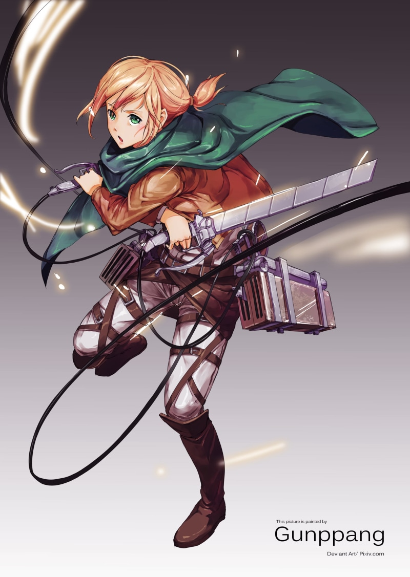 serious, 2K, human body part, emotion, blond hair, Shingeki no Kyojin, human face, communication, beautiful people, cheerful, smiling, women, happiness
