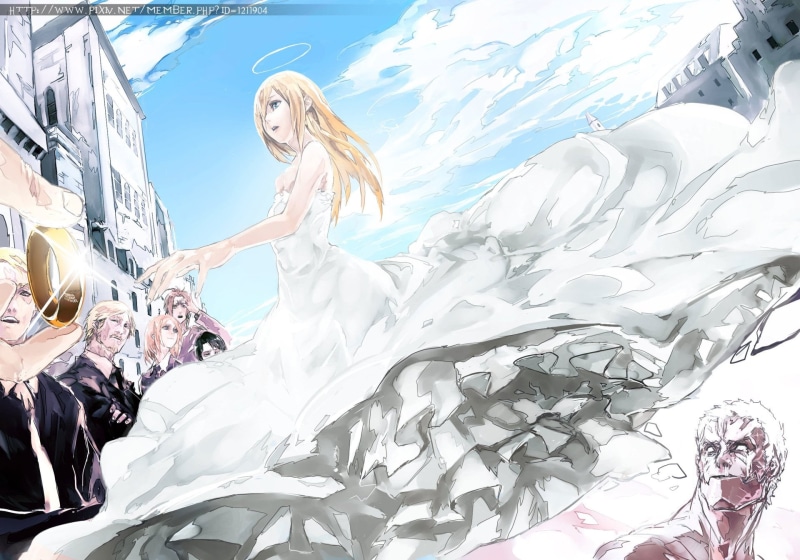 hairstyle, young women, Erwin Smith, blond hair, outdoors, Mike Zacharius, young adult, day, people, Levi Ackerman, women, water, textile, Historia Reiss