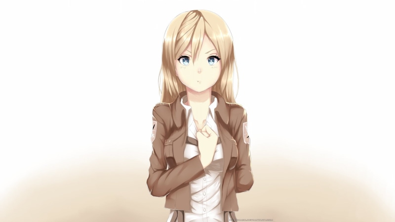 character, Anime, copy space, 1080P, young women, representation, studio shot, beautiful woman, human representation, indoors, waist up, Attack On Titan
