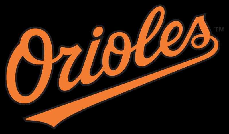 neon, single word, 1080P, low angle view, logotype, glowing, information, western script, dark, Major League Baseball, information sign, black color, no people