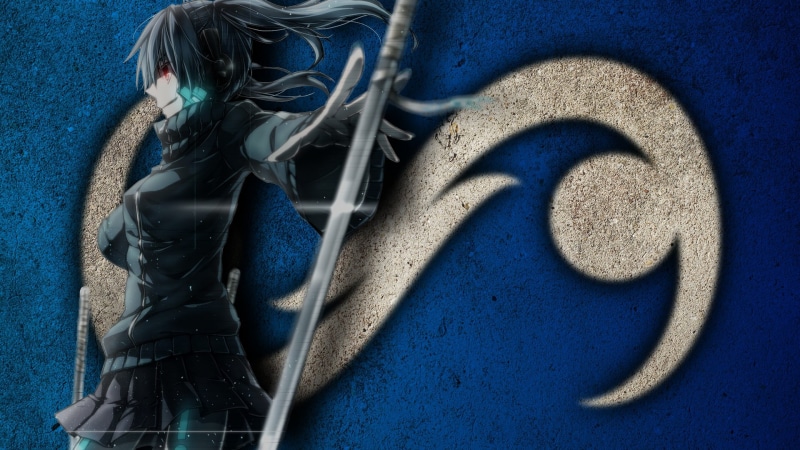 texture, assassin, linux, distro, girl, logo, wall, anime, 1080P, grafiti, woman, blade, sword, duzeru, gnu, paint, logotype, ninja, distribuition