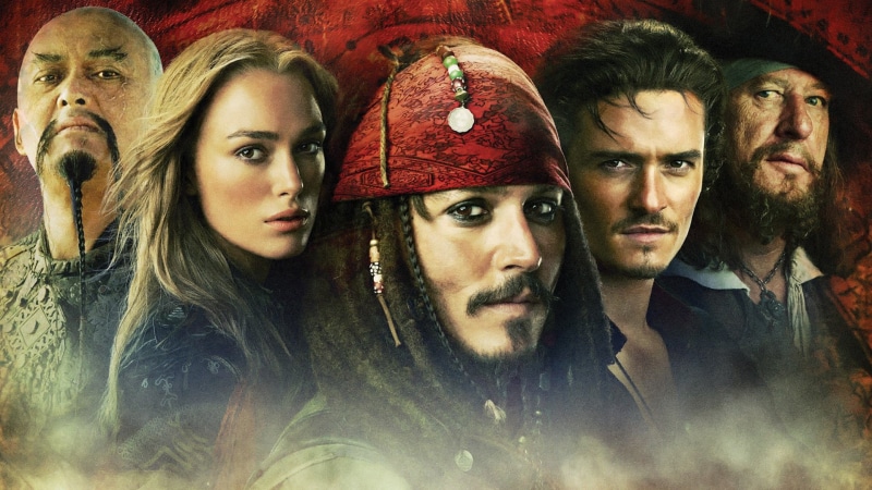Johnny Depp, Jack Sparrow, Pirates Of The Caribbean, Elizabeth Swann, Orlando Bloom, Geoffrey Rush, Chow Yun-Fat, 1080P, Hector Barbossa, Keira Knightley
