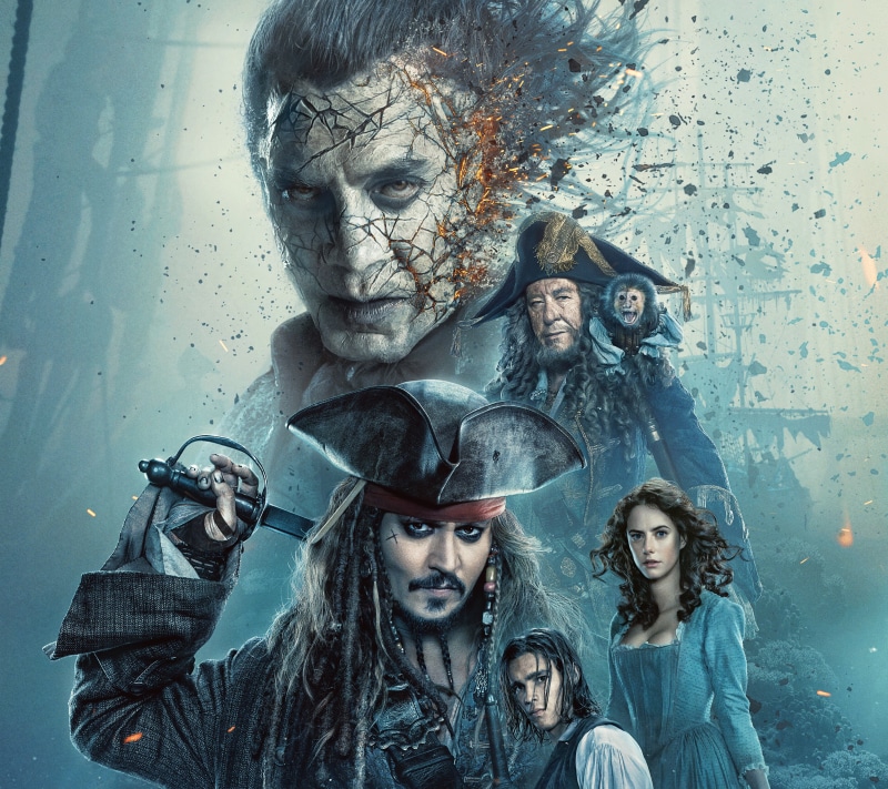 Johnny Depp, Captain Salazar, 4K, Kaya Scodelario, Geoffrey Rush, Hector Barbossa, Carina Smyth, Jack Sparrow, Pirates Of The Caribbean: Dead Men Tell No Tales