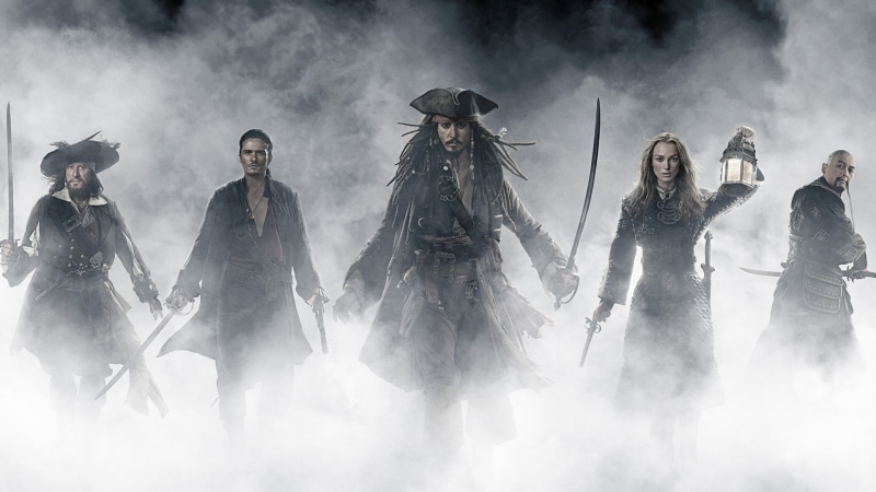 Chow Yun-Fat, 1080P, Orlando Bloom, Pirates Of The Caribbean: At Worlds End, Jack Sparrow, Geoffrey Rush, Johnny Depp, Hector Barbossa, Elizabeth Swann