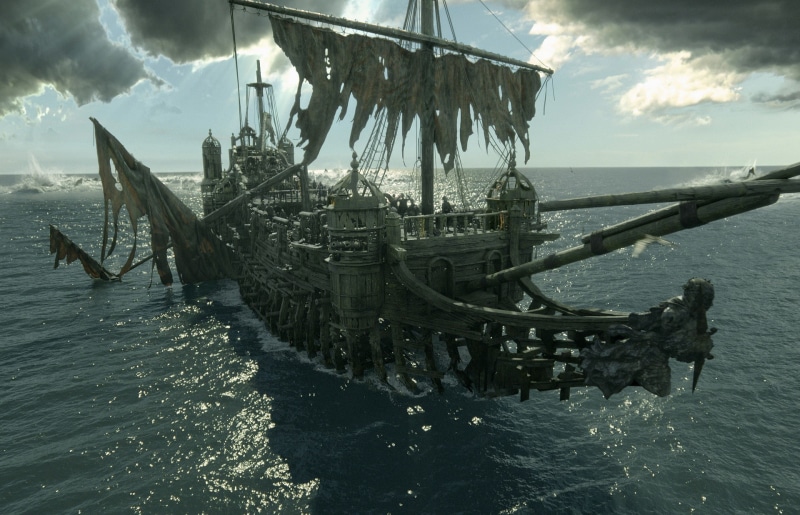 water, Pirates of the Caribbean: Dead Men Tell No Tales, day, tranquility, transportation, cloud - sky, nautical vessel, abandoned, deterioration, shipwreck