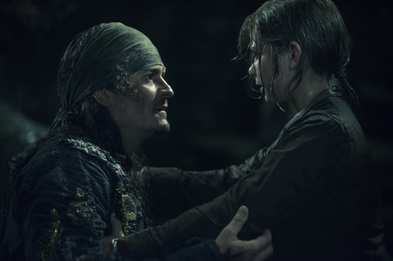 women, dark, indoors, communication, architecture, couple - relationship, sadness, togetherness, adult, night, side view, two people, Pirates of the Caribbean: Dead Men Tell No Tales