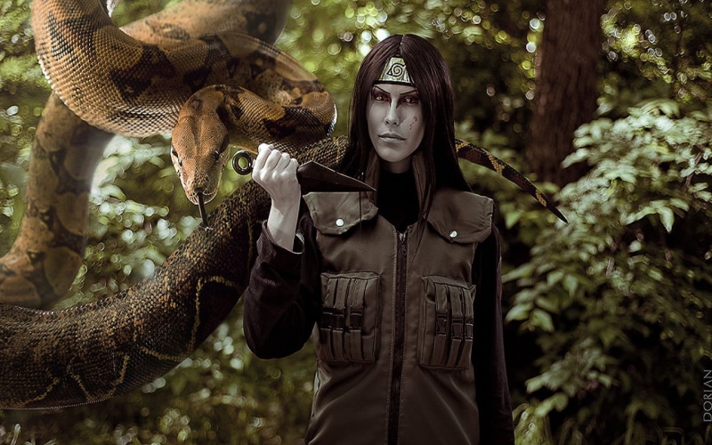 leisure activity, real people, Naruto Shippuuden, character, young adult, forest, Ninja, plant, animal wildlife, portrait, naruto, leaves, women