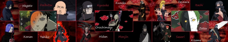 orochimaru, itachi, sasori, yahiko, akatsuki, konan, kyusuke, kusuku, negato, zetsu, anime, pain, tobi, monjin, obito, 5K, deidara, hidan, kisame, daibutsu