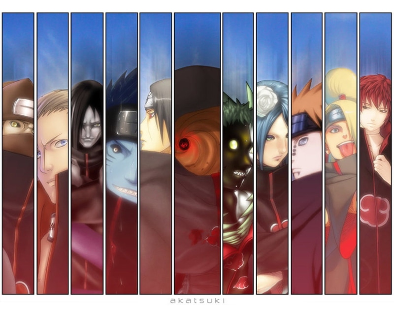 building, window, day, composite image, red, naruto shippuuden panels kakuzu hidan orochimaru hoshigaki kisame uchiha itachi tobi zetsu konan pein deidara sasori