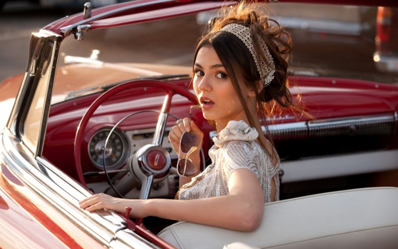 retro Styled, adult, status Car, short, beauty, driving, car interior, one Person, women with cars, cheerful, looking at viewer, hairstyle, young Women