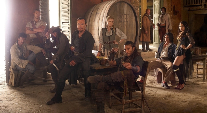 Hannah New, Cast, Pirates, sails, s, Clara Paget, Gates, women, mid adult, Charles Vane, alcohol, food and drink, group of people, Film, Anne Bonny, Hakeem Kae-Kazim