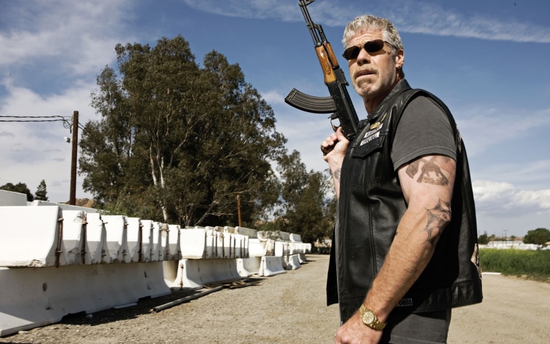 vest, anarchy, 2K, actor, s, men, sons, leather, perlman, black, tv series, photo, ron, drama