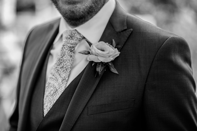 black, detail, 5K, business, person, button hole, necktie, suit, flowering plant, clothing, full suit, groom, coat, wearing, flower, formal, men, formalwear