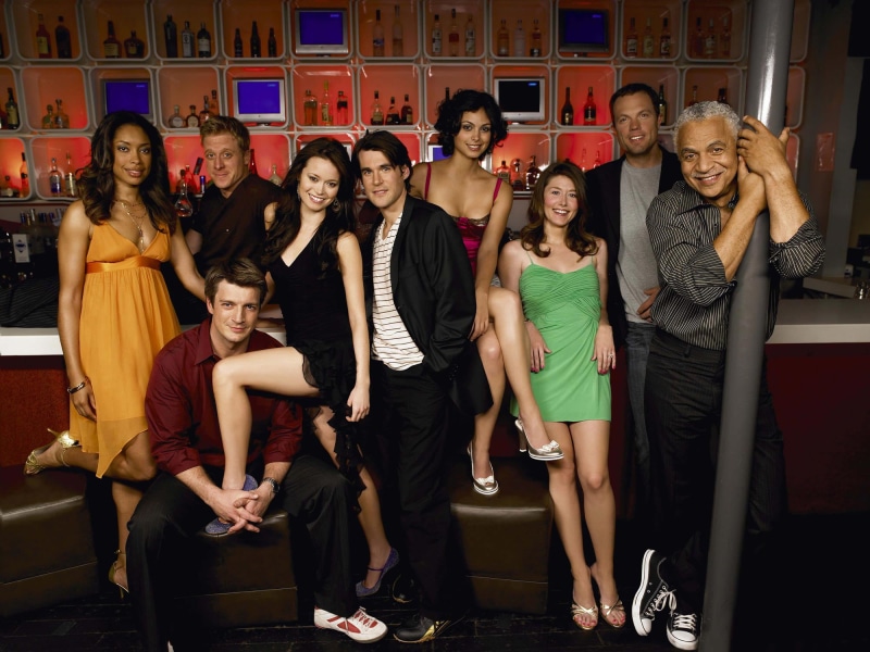 Nathan Fillion, happiness, teenager, Adam Baldwin, spaghetti, Summer Glau, green, young women, actors, leisure activity, Morena Baccarin, positive emotion