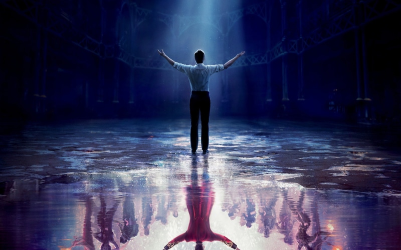 showman, hugh, 2K, one person, arms raised, dress, indoors, s, white, performance, arms outstretched, stage, limb, illuminated, black, pants, leisure activity
