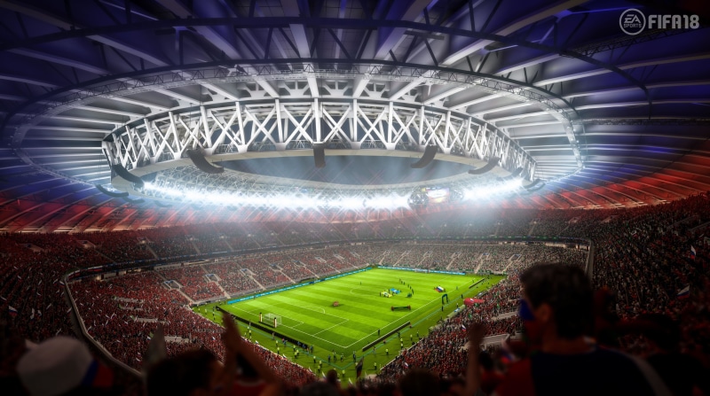 Fifa, stadium, grass, field, Football, outdoors, illuminated, crowd, large group of people, sport, arts culture and entertainment, lighting equipment, spectator