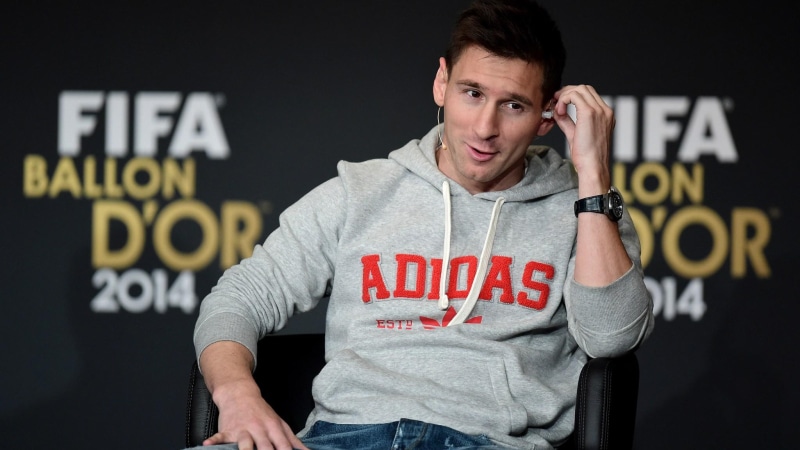 lionel, media, ballon dor, messi, adidas, pullover, fifa, 1080P, barcelona, 2015, lionel messi, men, argentina, hoodie, grey, red, speaks, football, s