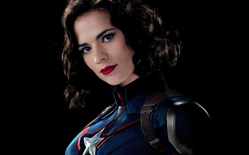studio shot, hair, adult, indoors, jacket, young adult, beauty, black background, confidence, Peggy Carter, portrait, hairstyle, women, 1080P, brown hair