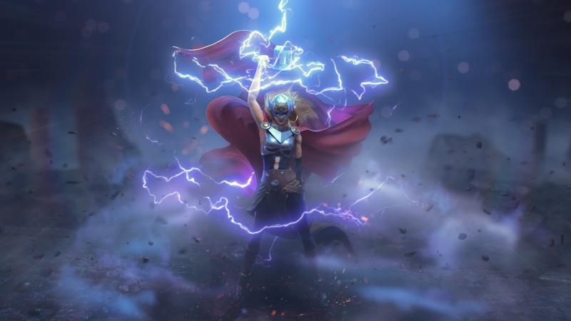 1080P, fantasy art, women, artwork, cape, Norse mythology, lightning, Mjolnir, mythology, Thor