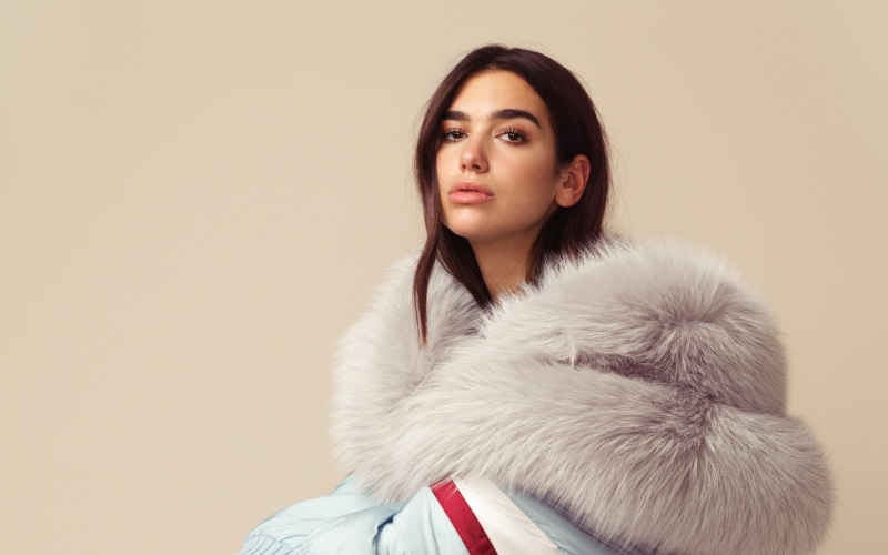 luxury, brown hair, looking at camera, warm clothing, singer, fur coat, adult, beauty, lipa, portrait, hair, beautiful woman, studio shot, british, coat