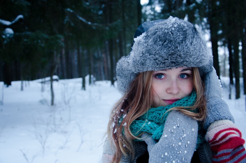 one person, innocence, fur, clothing, scarf, cold temperature, gray, gloves, coat, winter, portrait, funny hats, real people, warm clothing, s, blonde