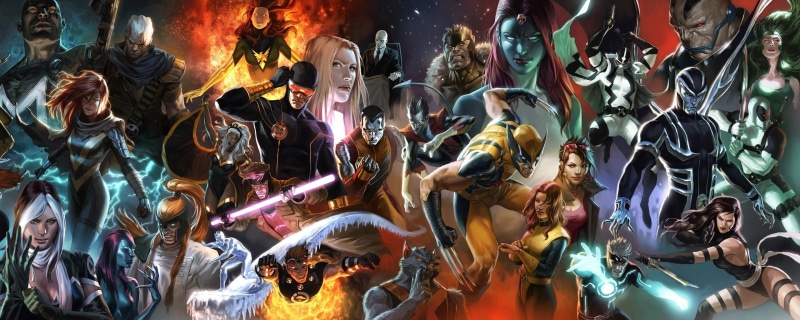 retail, art and craft, real people, human representation, motion, group of people, choice, comics marvel comics wolverine cyclops nightcrawler beast character rogue character jean grey storm character gambit jubilee superhero superheroines