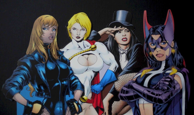 Mask, Huntress (DC Comics), Comics, Power Girl, Collage, Glove, Black Canary, Hat, Belt, Fishnet, Zatanna, 1080P