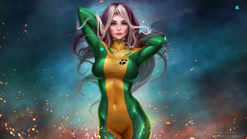x-men, Marvel, 1080P, art, Rogue