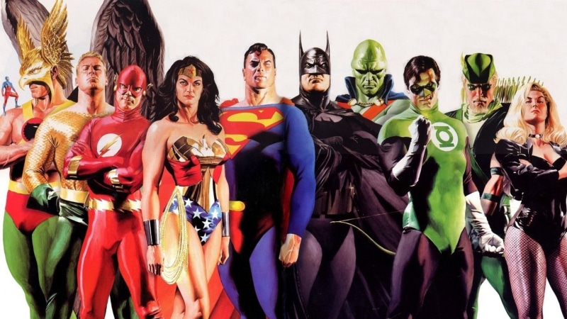 comics heroes dc comics superman batman wonder woman aquaman green arrow green lantern the flash alex ross, 1080P