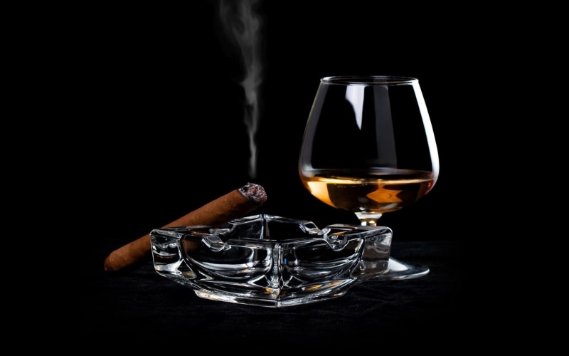 drink, cognac, cigars, 1080P