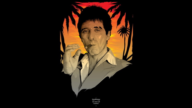 montana, black, 1080P, smoking, scarface, tony, cigar, pacino