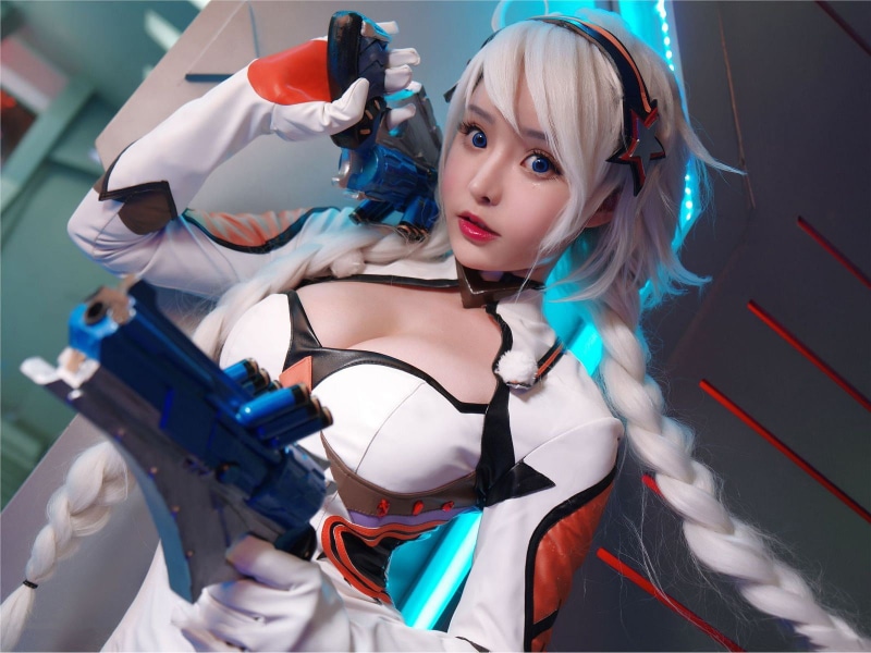 720P, clothing, beautiful woman, young women, portrait, three quarter length, Kiana Kaslana, leisure activity, looking at camera, cosplay, hair, adult