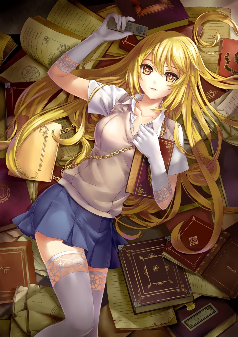 clothing, indoors, hairstyle, anime girls, To Aru Kagaku no Railgun, anime, gold colored, blonde, portrait, one person, representation, hair, looking at camera