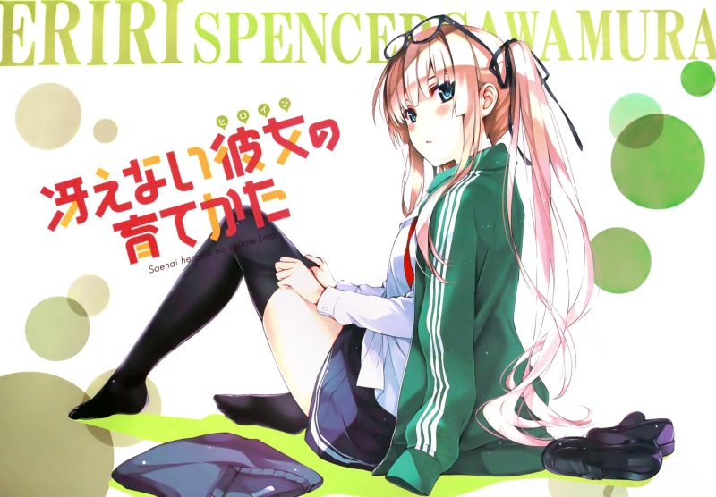 Saenai Heroine no Sodatekata, front view, beautiful woman, adult, anime girls, text, casual clothing, 2K, Sawamura Eriri Spencer, beauty, real people