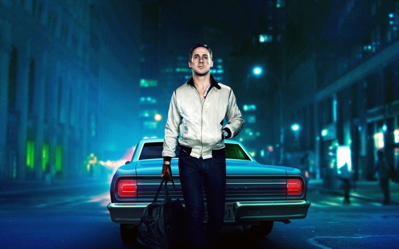 portrait, mode of transportation, gosling, three quarter length, drive, front view, adult, street, night, standing, young adult, women, transportation
