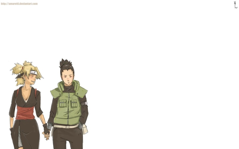 shippuden, 720P, background, nara, white, temari, simple, shikamaru, naruto