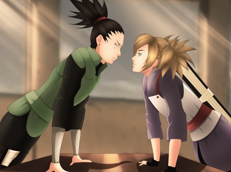 hair, hairstyle, 1080P, adult, strength, Girl, emotion, Boy, beauty, Ninja, blond hair, Naruto, young women, indoors, challenge, beautiful people, beautiful woman