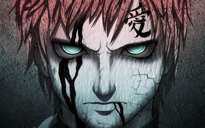 hd, 1080P, naruto, cartoon/comic, anime, face, gaara