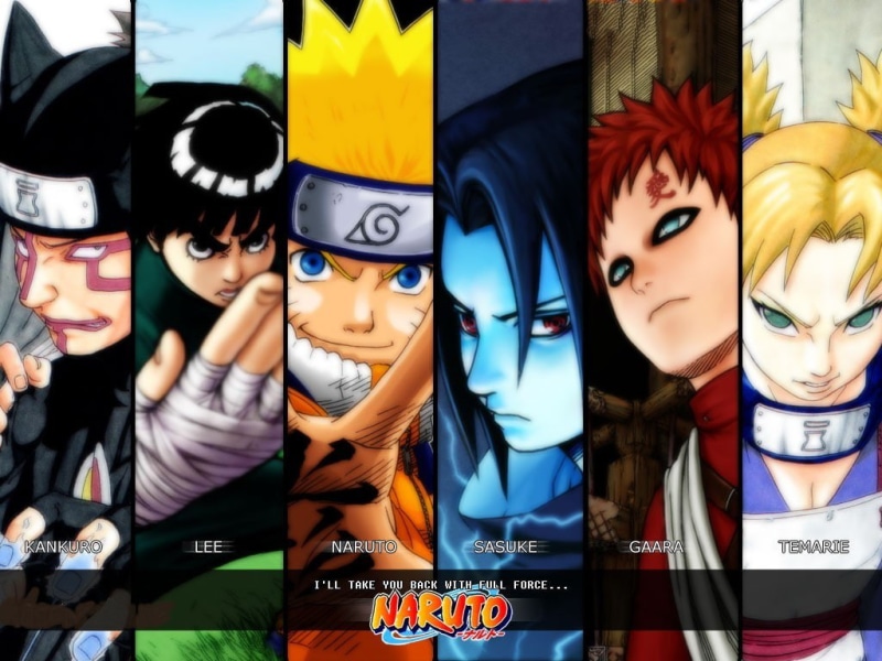 Uzumaki Naruto, Rock Lee, Naruto Shippuuden, Gaara, Kankuro, Temari, 480P