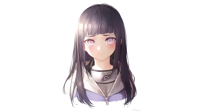 black hair, 1080P, white eyes, Naruto (anime), Hyuuga Hinata