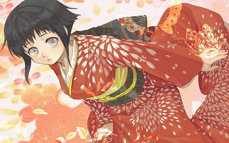 Naruto Shippuuden, indoors, nature, craft, high angle view, day, art and craft, toy, kimono, Hyuuga Hinata, dress, design, representation, creativity, human representation