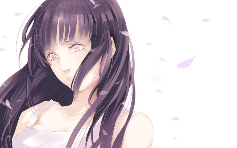 young women, white background, females, beautiful woman, indoors, beauty, Hyuuga Hinata, women, real people, one person, portrait, black color, young adult