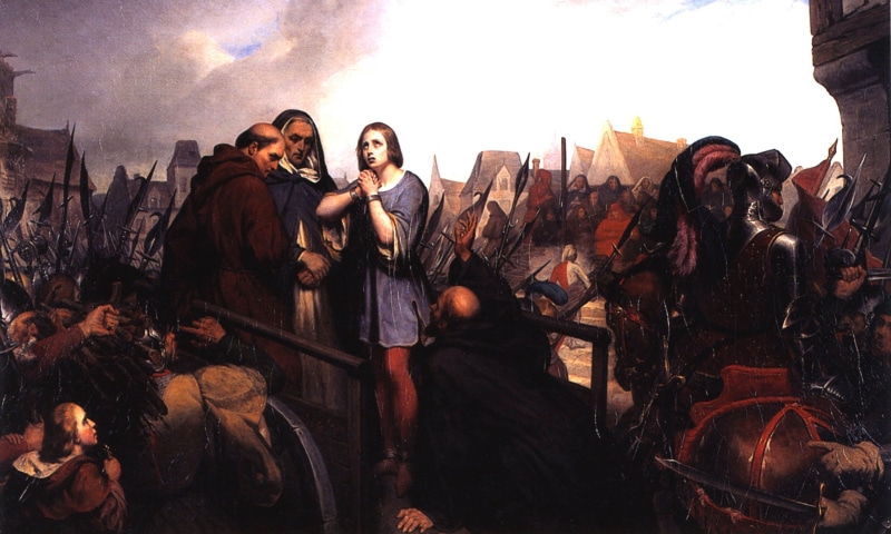 1080P, betrayed her cries for forgiveness, Schiffer, 1835, Joan of Arc in the square of Rouen and the priest, Henri